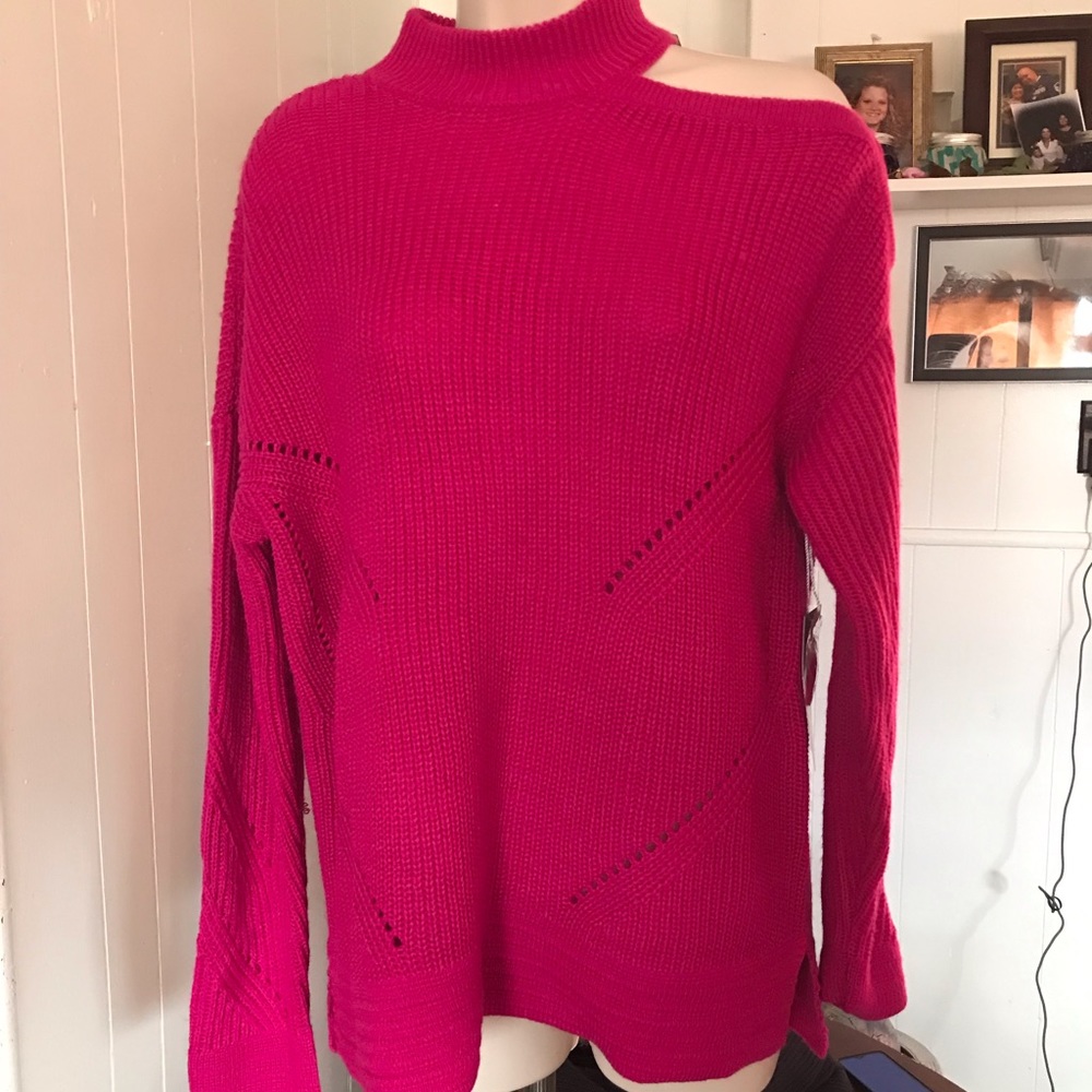 Worthington Brilliant Fuchsia Knitted Sweatshirt